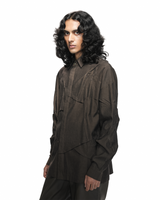 Deformed Hand Tuck Embroidered Shirt