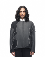 Frayed Canvas Applique Jacket