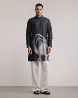 Obscured Halo Silk Print Kurta