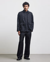 BLACK FAUX BUTTONHOLE WORKWEAR JACKET