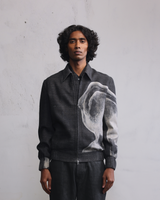 Obscured face bomber jacket