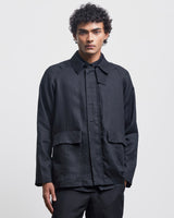 BLACK FAUX BUTTONHOLE WORKWEAR JACKET