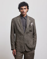 STONE BROWN SINGLE BREASTED BLAZER