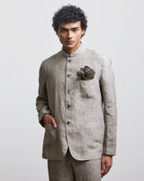 STONE GRAY BANDHGALA JACKET
