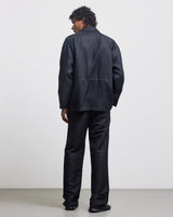 BLACK FAUX BUTTONHOLE WORKWEAR JACKET