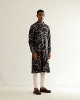 Desert Print Silk Kurta