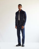 Camo-block Denim Jacket
