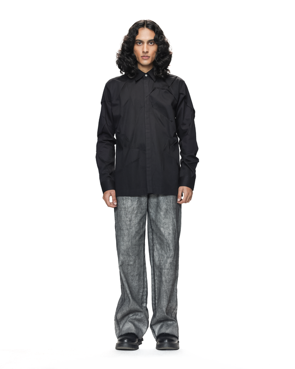 Deformed Black Hand Tuck Shirt