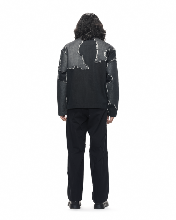 Frayed Canvas Applique Jacket