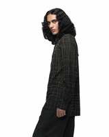 Broken Plaid Brown Shirt