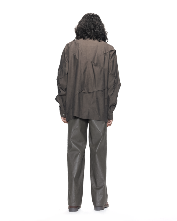 Deformed Hand Tuck Embroidered Shirt