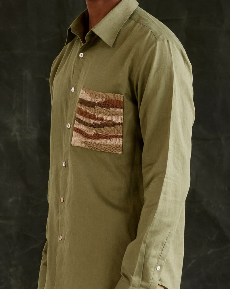Hand Knit Pocket Shirt