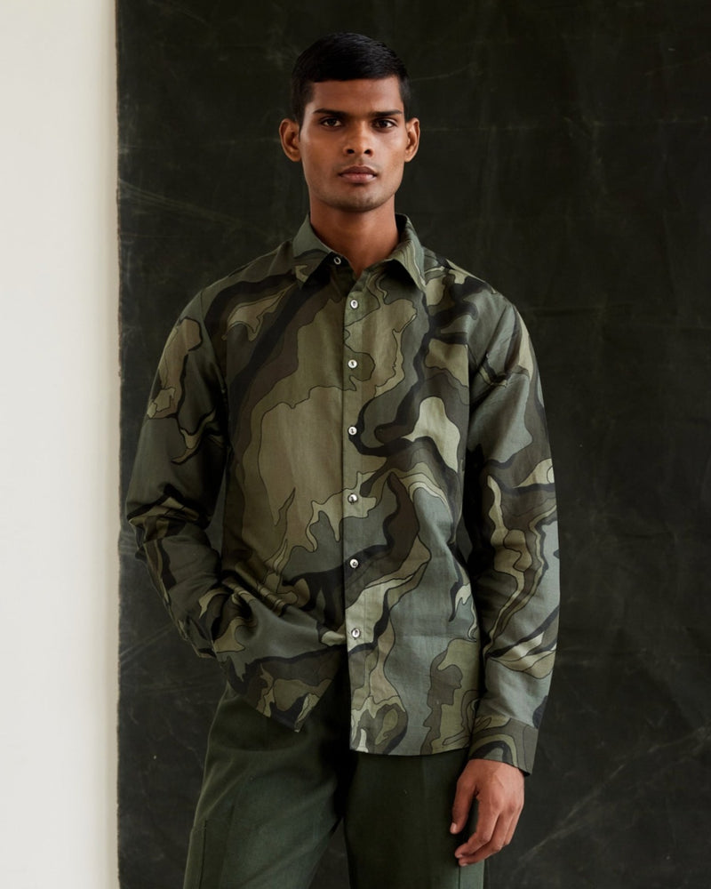 Molten Camo Print Shirt For Men - Top Designer Shirt For Men –