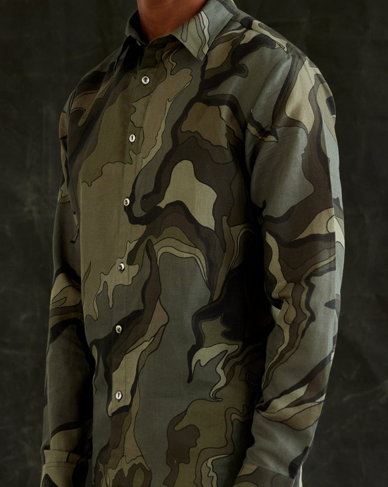 Molten Camo Print Shirt For Men - Top Designer Shirt For Men –