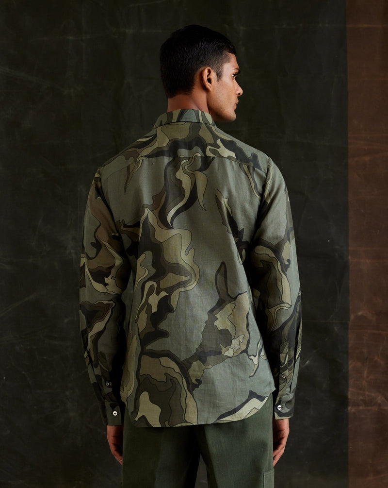 Molten Camo Print Shirt For Men - Top Designer Shirt For Men –