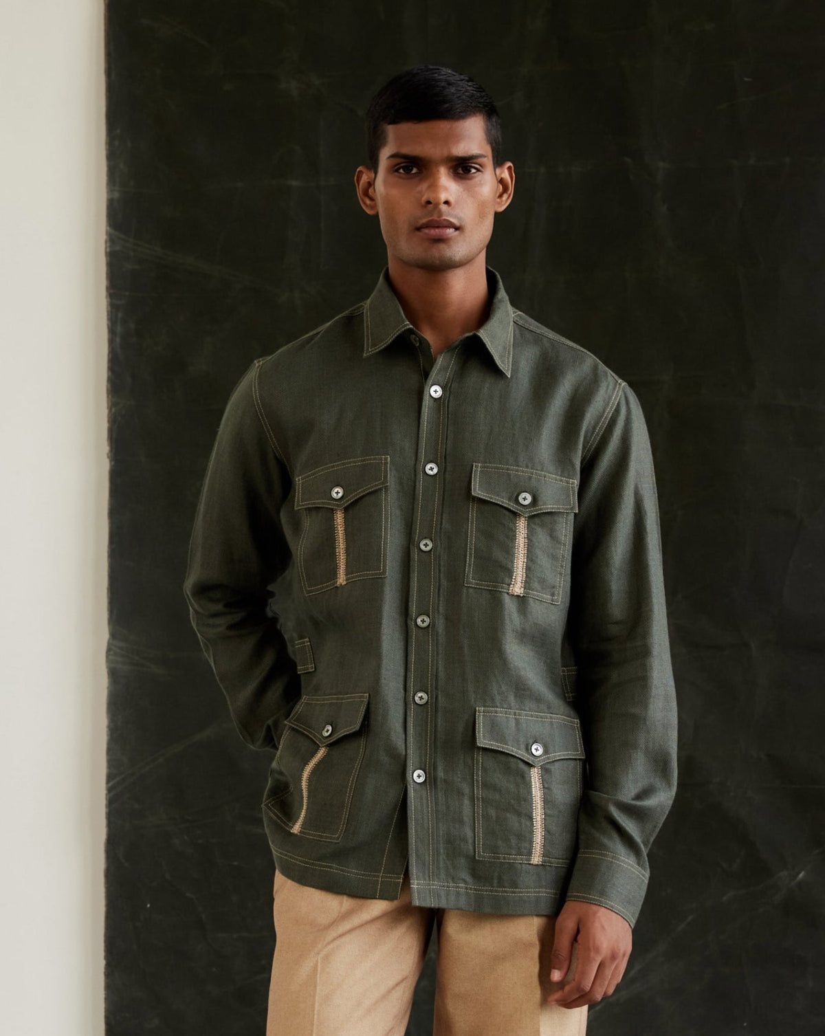 Hand Crochet Safari Shirt For Men - Top Designer Shirt For Men