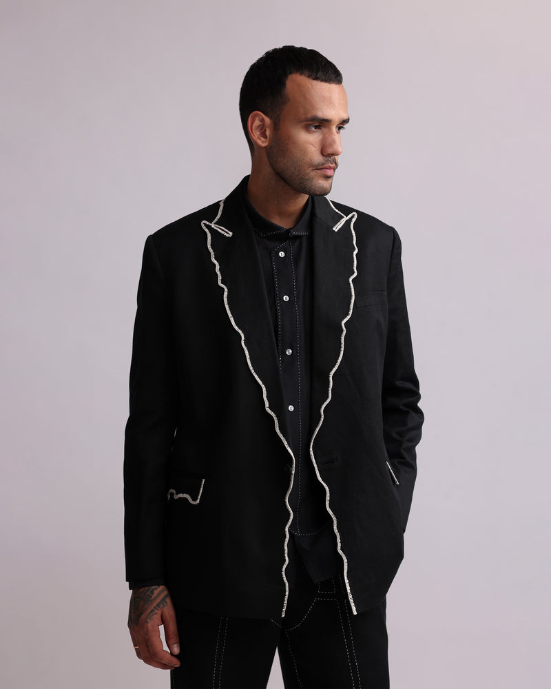 CONTOUR CROTCHET EDGE BLAZER