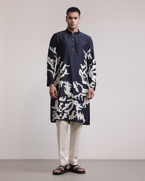 Eroded Camo Applique Kurta Set