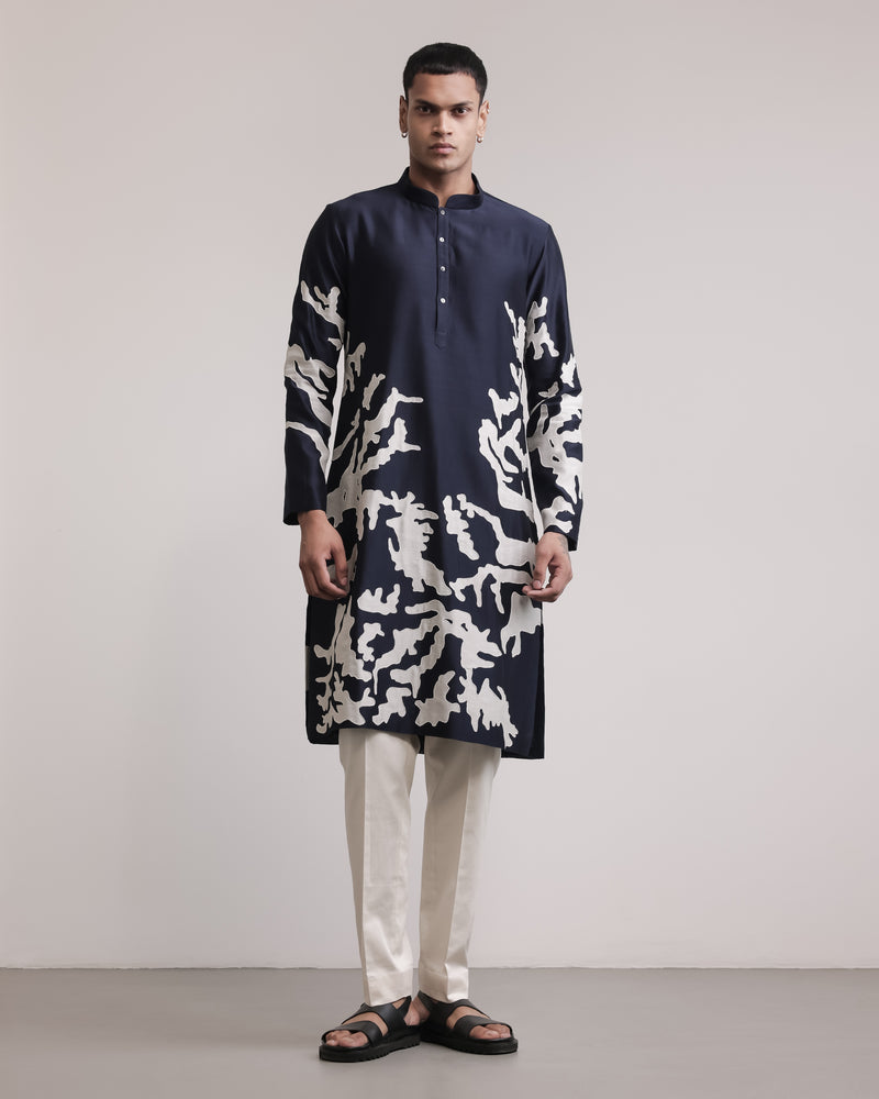Eroded Camo Applique Kurta Set