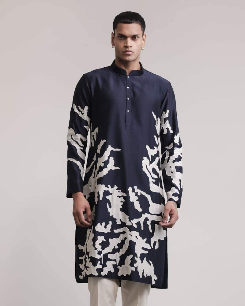 Eroded Camo Applique Kurta Set