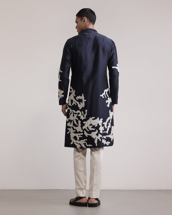 Eroded Camo Applique Kurta Set