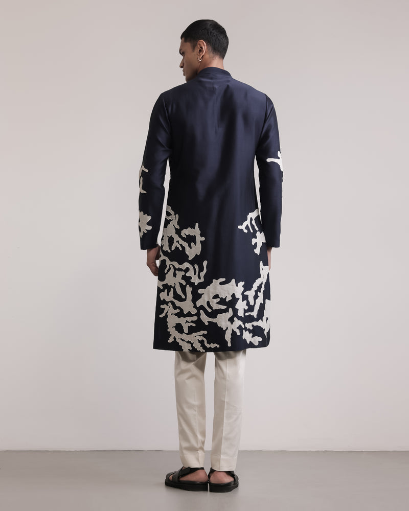 Eroded Camo Applique Kurta Set