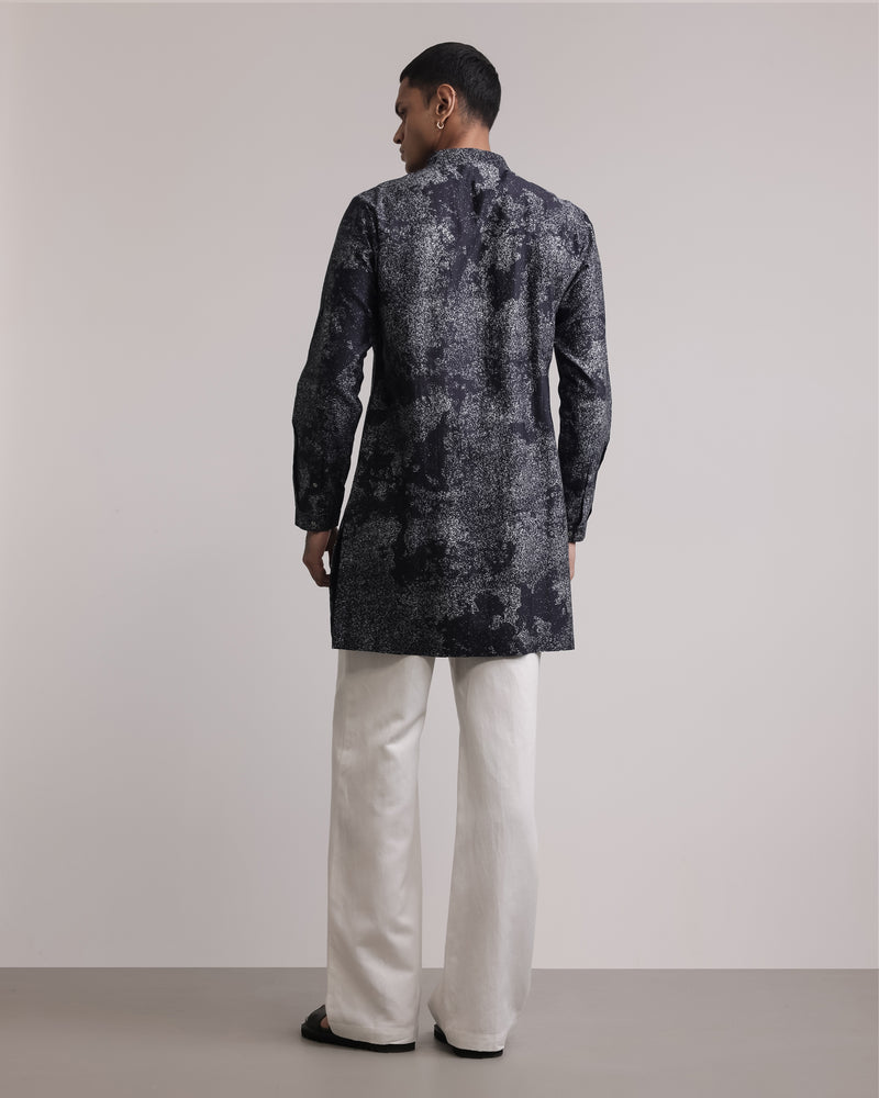 Dust Print Silk Kurta