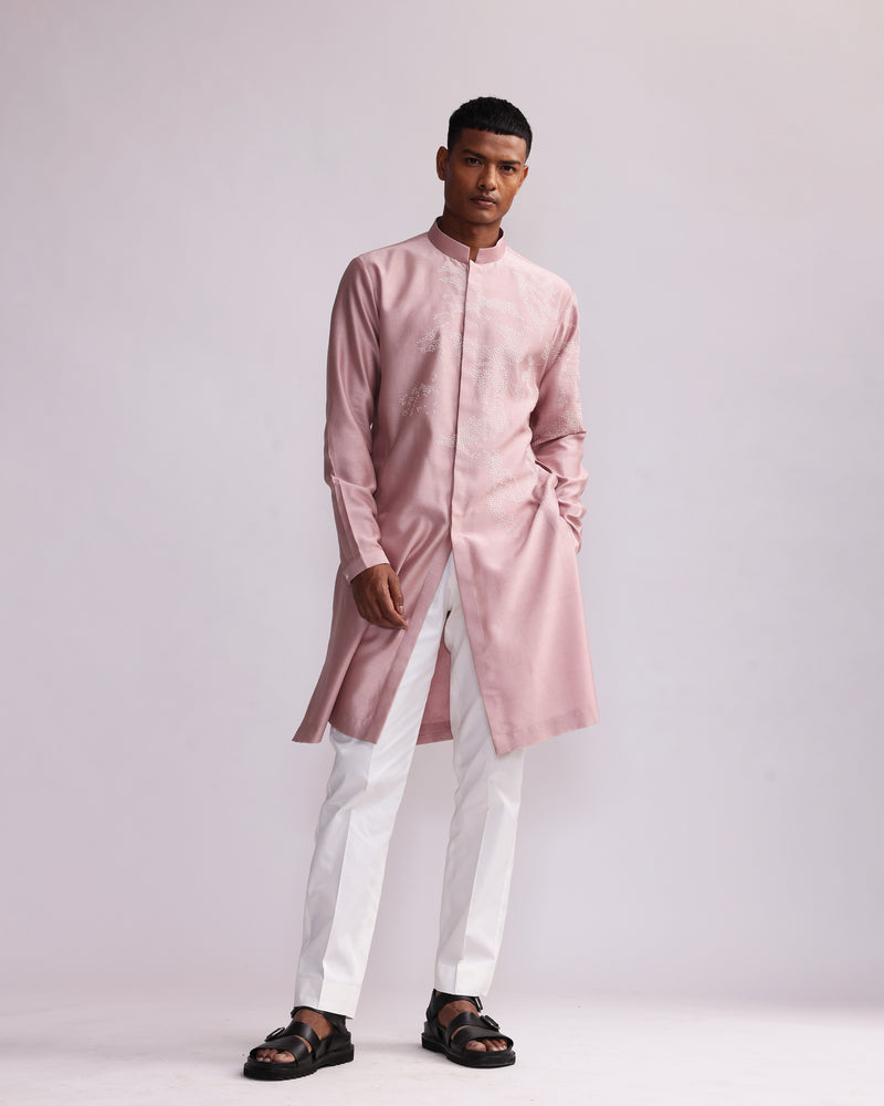 SHADOW CAMO PLACEMENT FRONT OPEN KURTA SET