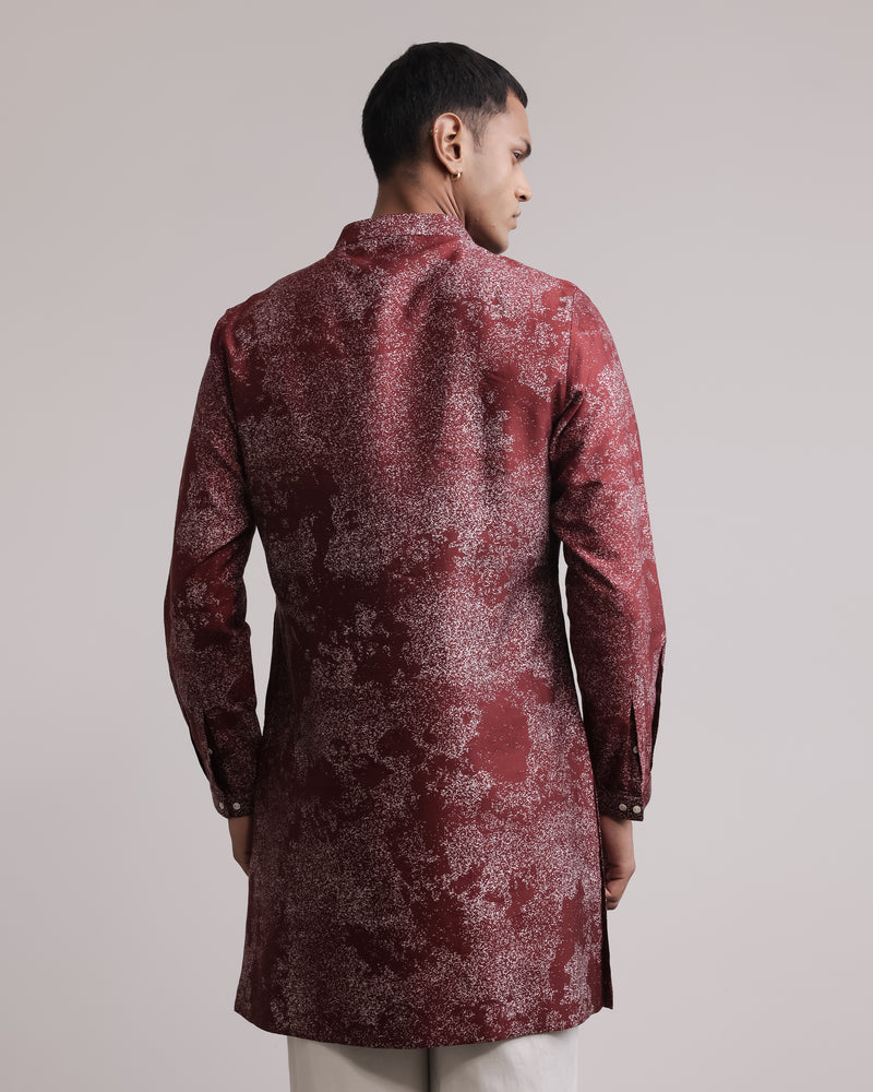 Dust Print Silk Kurta