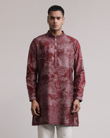 Dust Print Silk Kurta