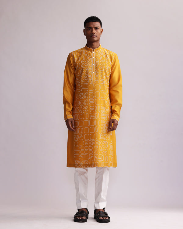 SHADOW BLOCK KURTA SET