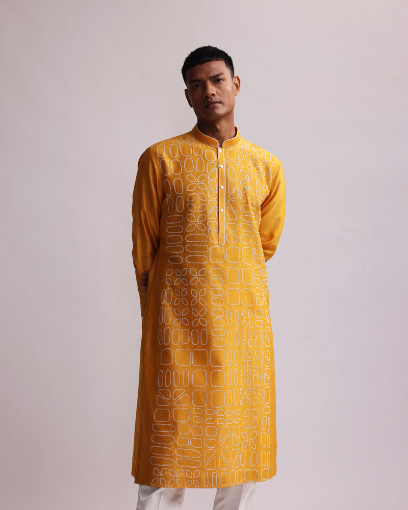 SHADOW BLOCK KURTA SET