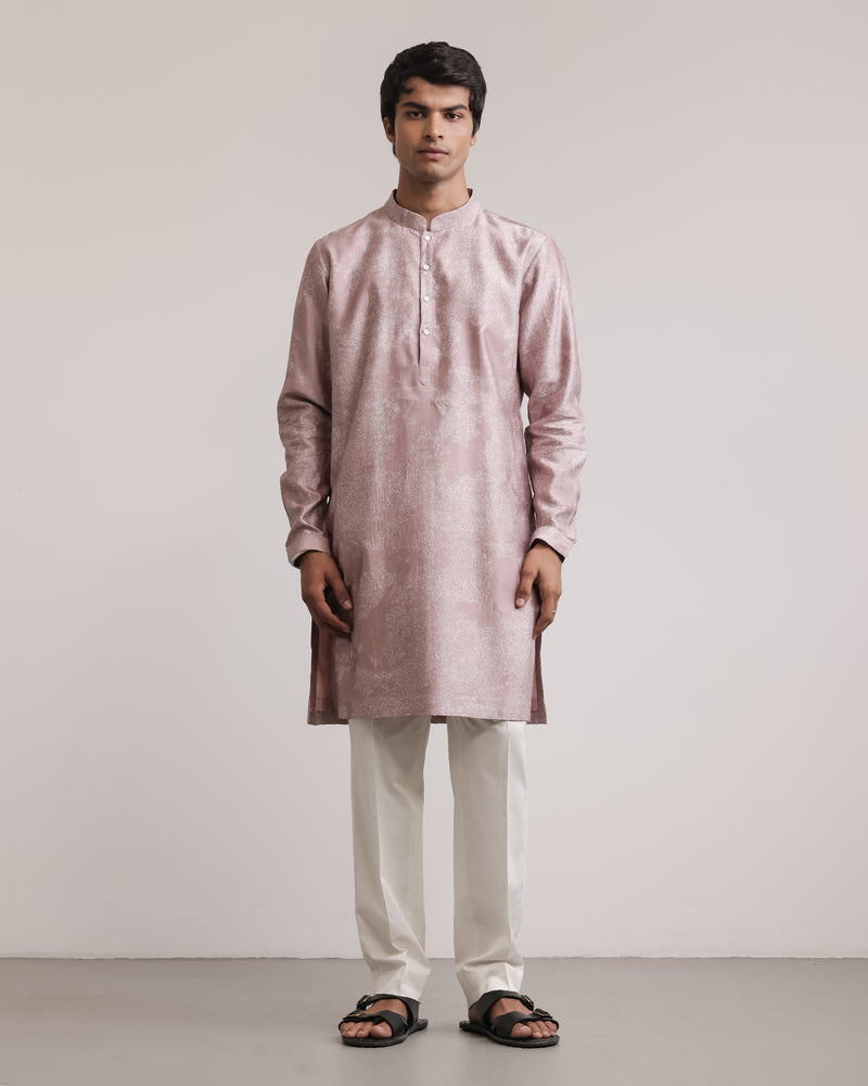 Dust Print Silk Kurta