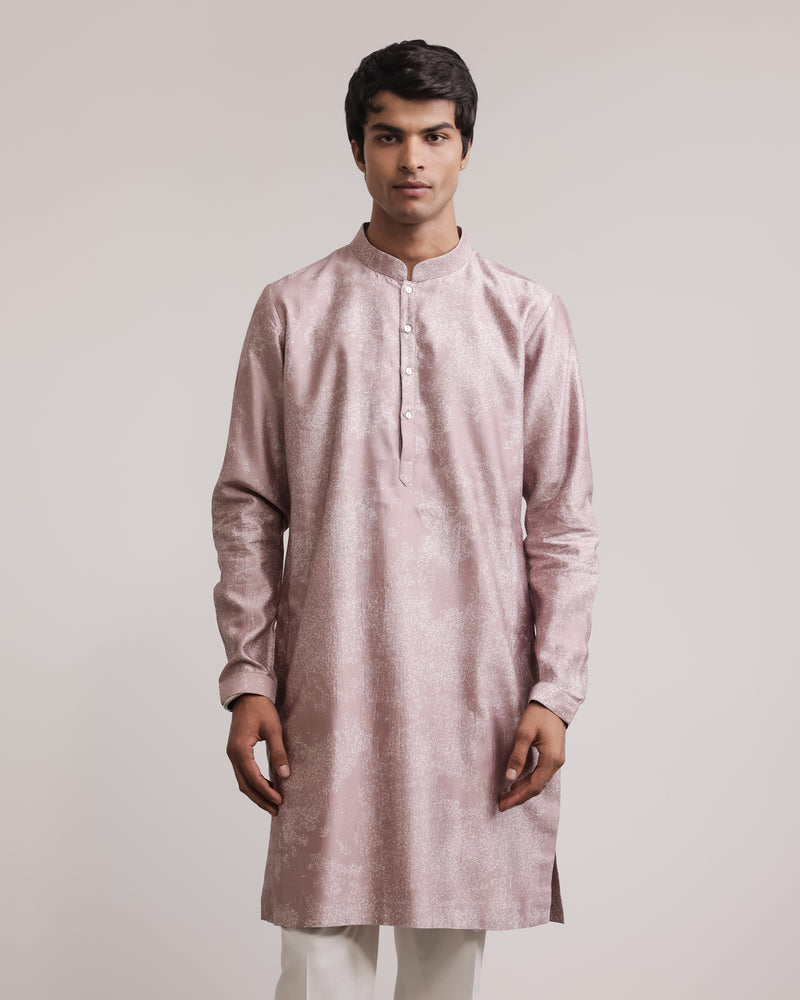 Dust Print Silk Kurta