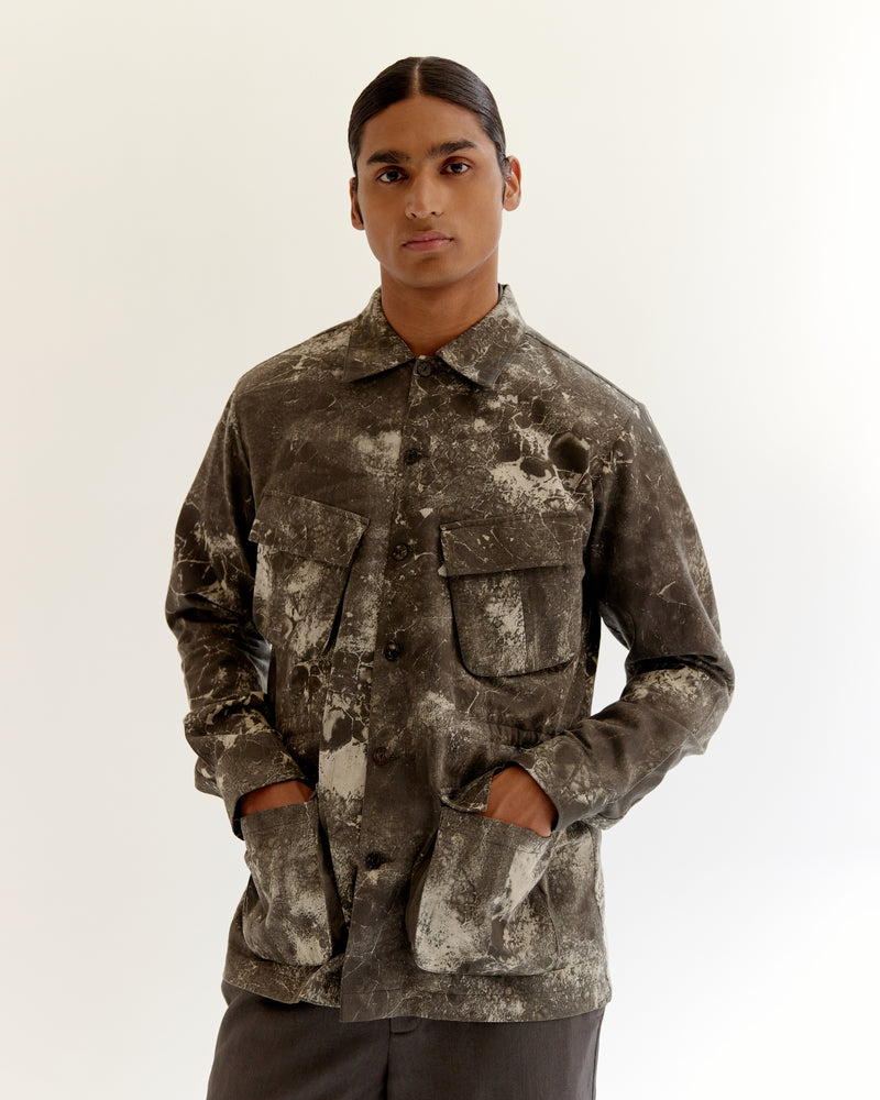 Skin Textured Batik Jungle Jacket