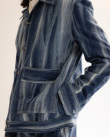 Creased Batik Denim Jacket