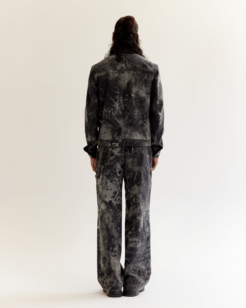 Skin Textured Batik Denim Jacket