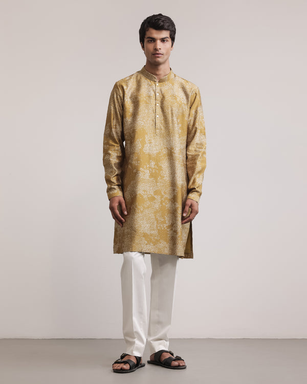 Dust Print Silk Kurta