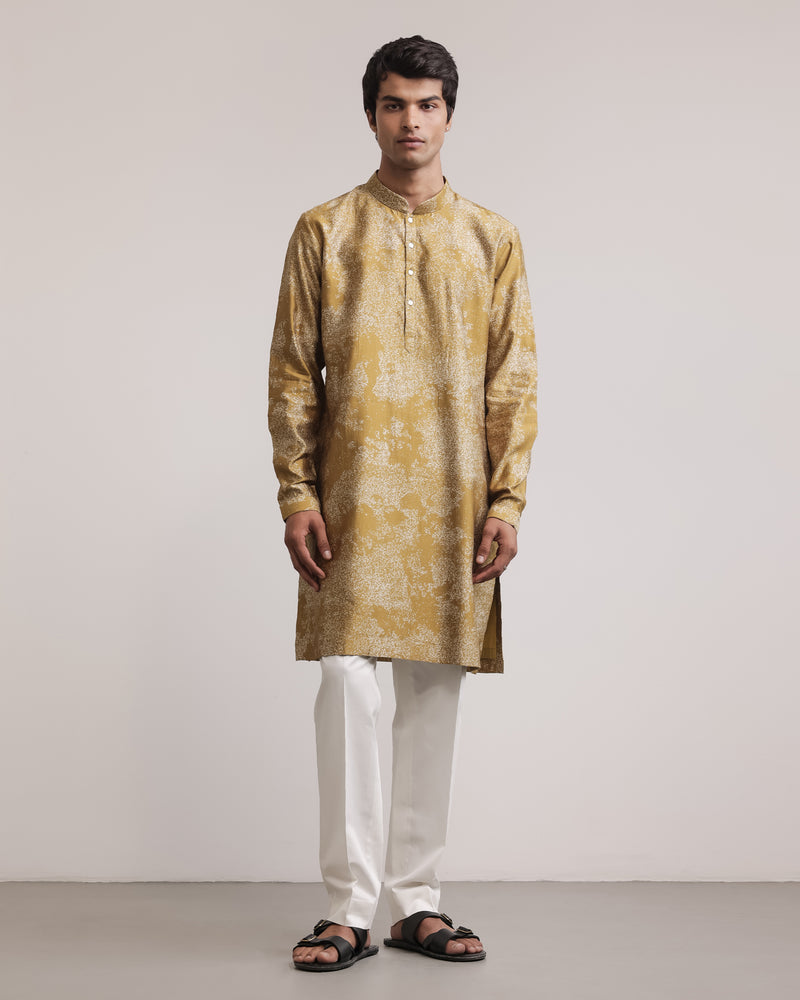 Dust Print Silk Kurta