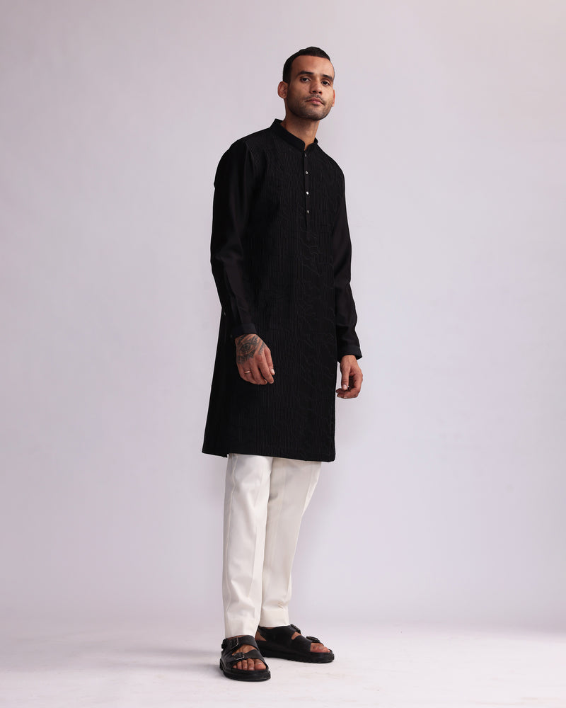 CONTOUR LINE PIN TUCKS EMBROIDERED KURTA SET