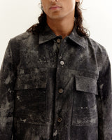 Skin Textured Batik Denim Jacket