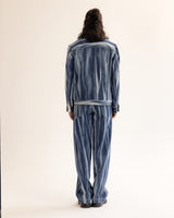 Creased Batik Denim Jacket
