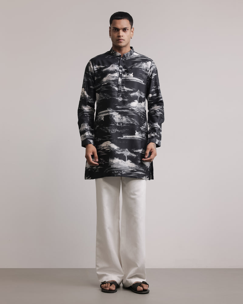 Dust Cloud Print Kurta