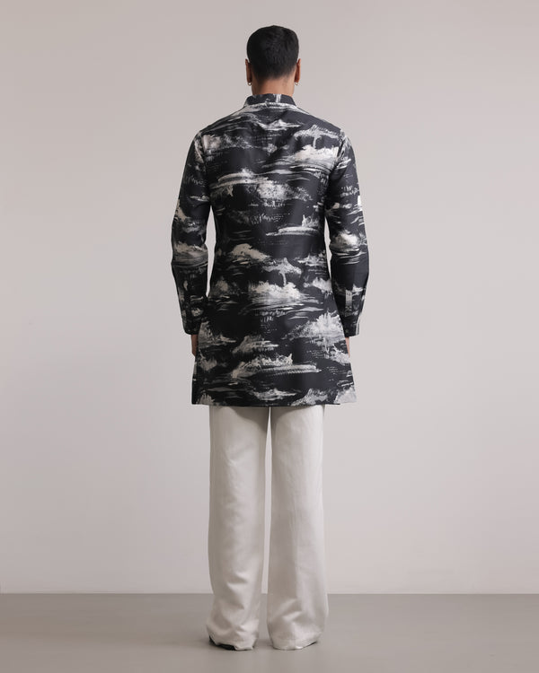Dust Cloud Print Kurta