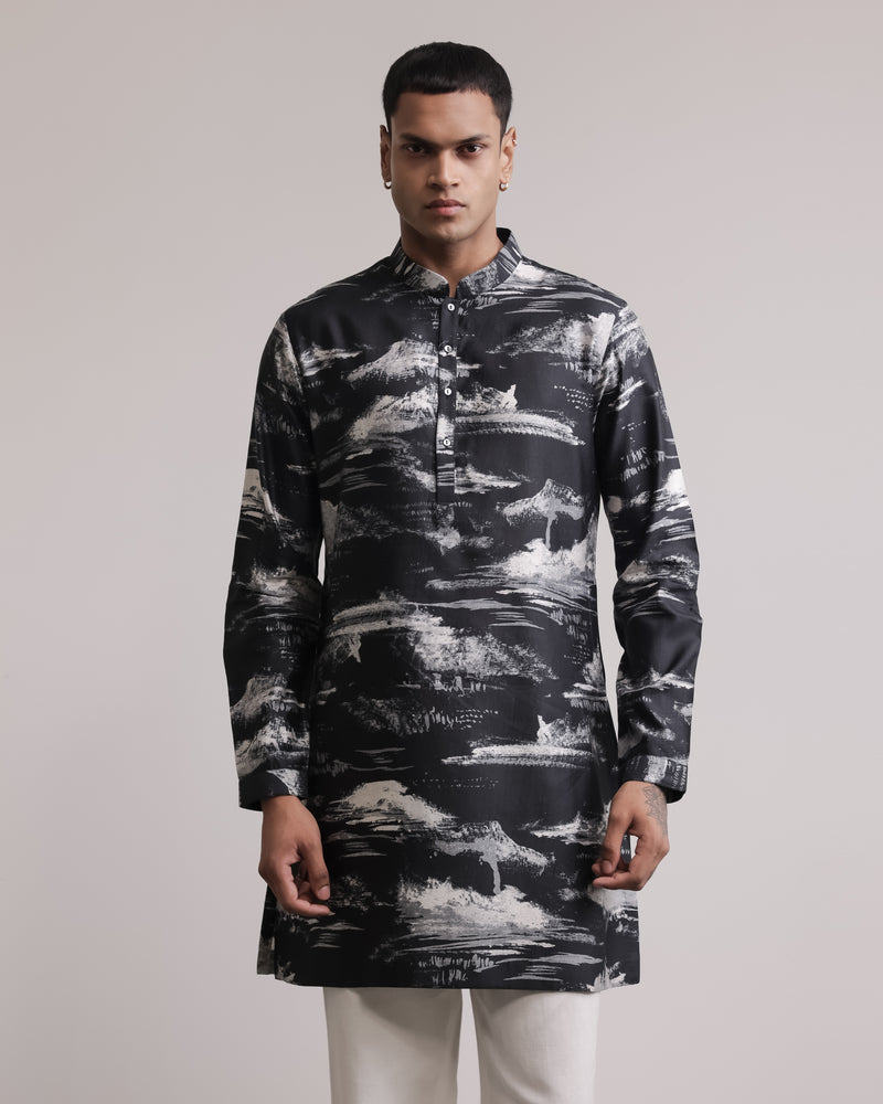 Dust Cloud Print Kurta