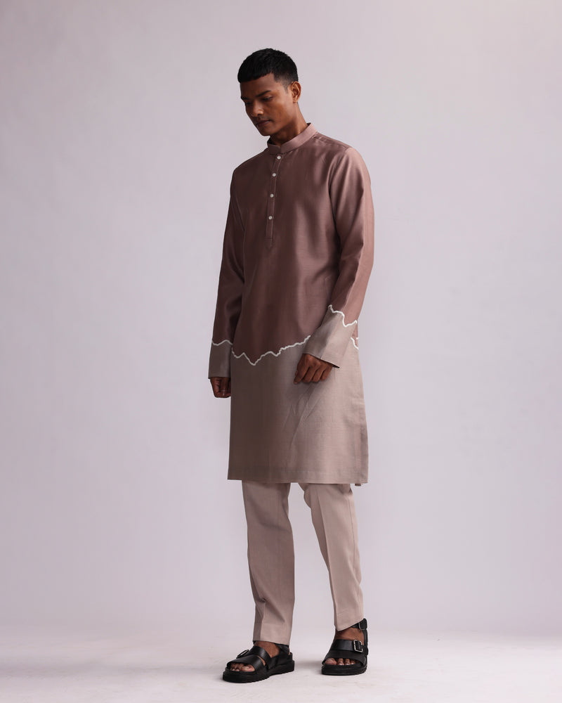 HALF AND HALF KURTA WITH MATCHING PANTS
