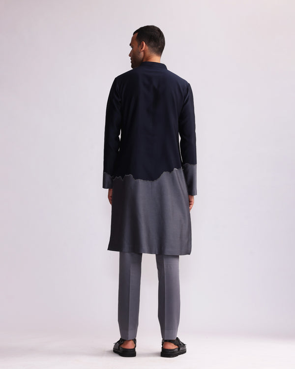 HALF AND HALF KURTA WITH MATCHING PANTS