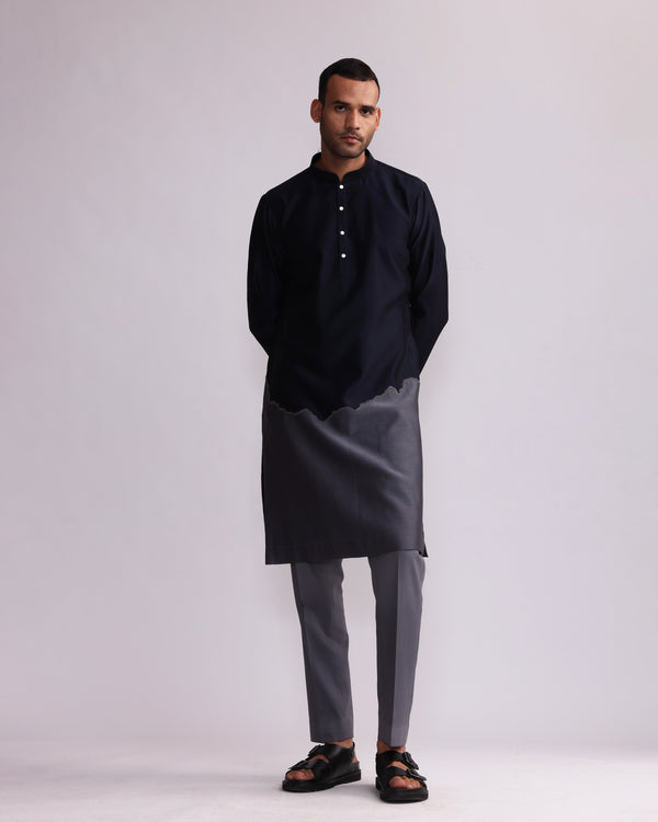 HALF AND HALF KURTA WITH MATCHING PANTS