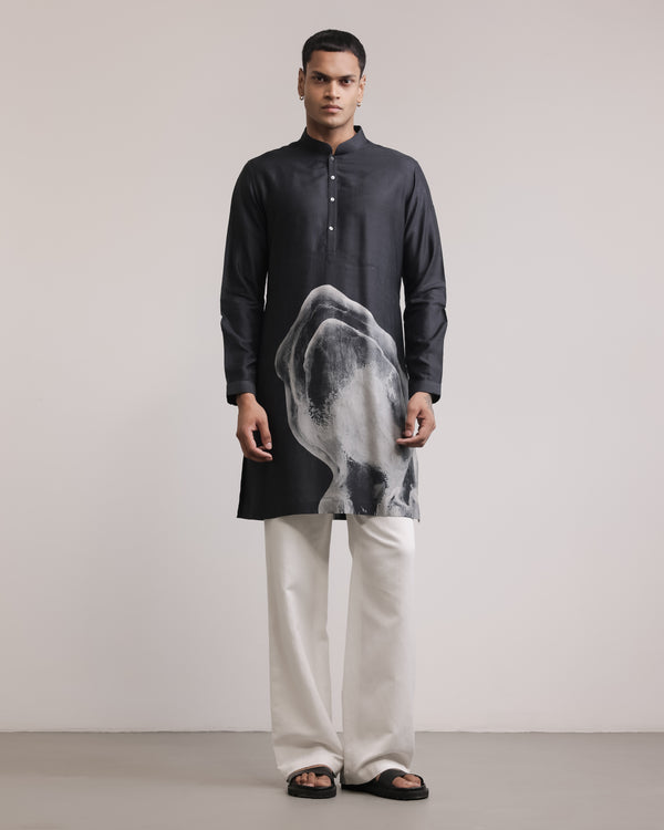Obscured Halo Silk Print Kurta