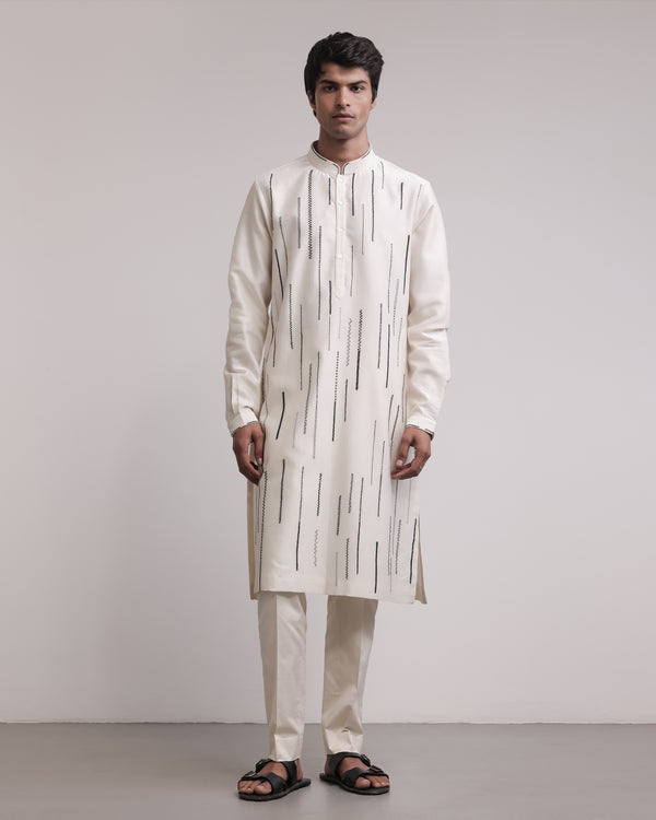 Residual Stitches Linear Kurta Set